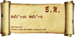 Bárdi Márk névjegykártya